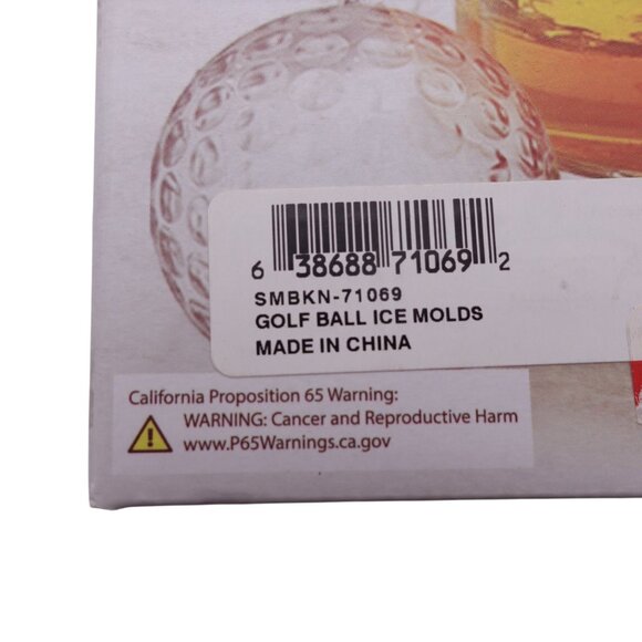 NIB Brookstone Men's Golf Ball Ice Molds 2 Piece Easy To Remove Food Safe - Picture 5 of 6